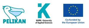 PELIKAN-hankkeen, Kajaanin ammattikorkeakoulun ja Euroopan unionin osarahoittama -logot
