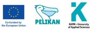 Co-founded by the European Union, Pelikan-hankkeen sekä KAMKin logot